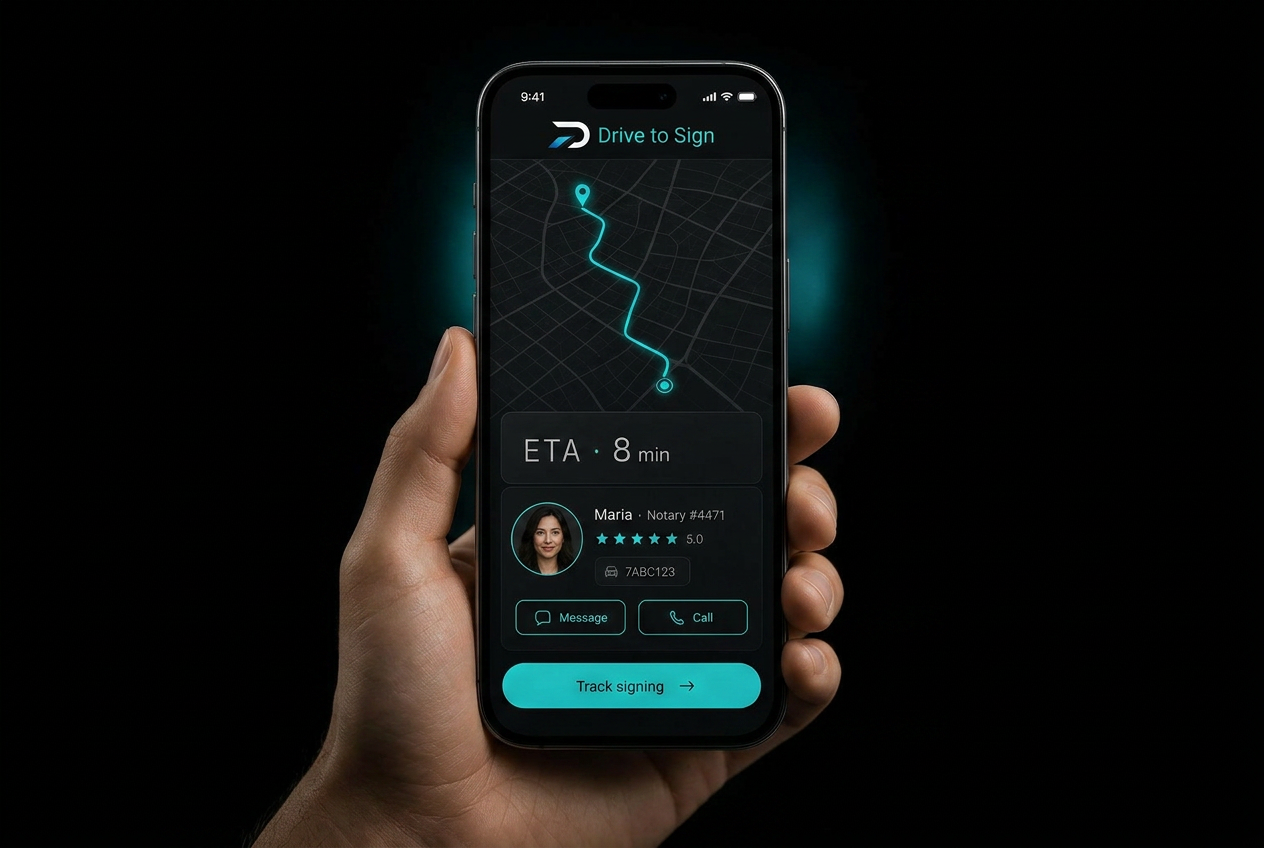 Drive·to·Sign mobile app mockup
